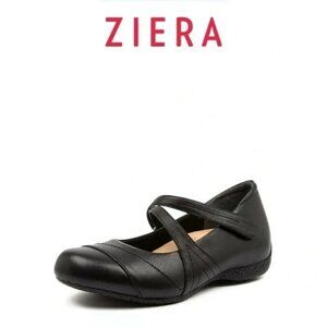 Ziera Mary Jane Wedge Shoe X-Ray Z Strap Leather Orthopedic Comfort